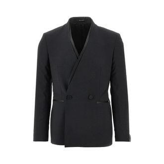 Tagliatore Collarless double-breasted tuxedo jacket Man 46