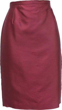 Max Mara Midi Skirt in Burgundy Silk