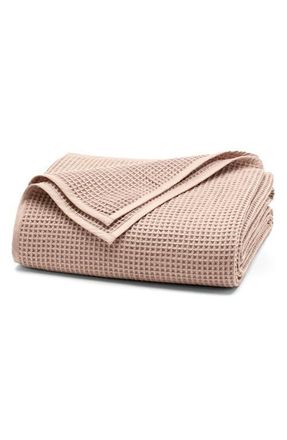Boll & Branch Waffle Organic Cotton Blanket in Dusty Rose at Nordstrom, Size Twin
