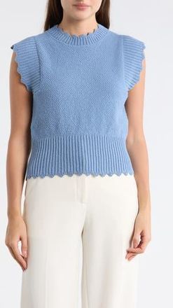 Elie Tahari Scalloped Sleeveless Sweater in Sky Blue at Nordstrom Rack, Size X-Large