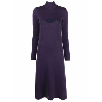 Ferragamo Lame Wool Midi Dress