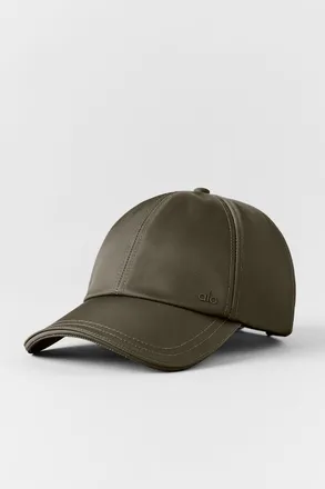 Alo | Satin Off-Duty Cap in Olive Tree Green