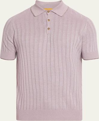 Guest In Residence Mens Rib-Knit Teddy Polo Shirt