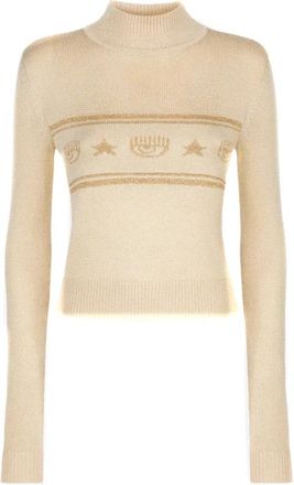 Chiara Ferragni Sweater - Dames - Coltruien - Beige - XS - Wol - Truien & Vesten