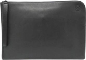 Loewe Pre-owned Clutches, female, Black, Size: ONE SIZE Pre-owned Leather Clutch