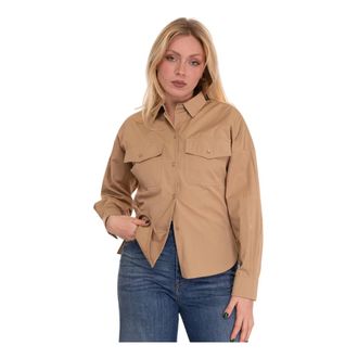 Max Mara Dames, Blouses & Shirts, Beige, Maat: L Katoen