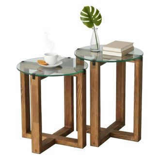 Dmora Dmora - Mesa De Caf&eacute; Enlil, Mesa De Centro Baja, Revistero Para Sof&aacute;, Estante De La Sala De Estar, 40x40h50 Cm, Nuez, Con Embalaje Reforzado