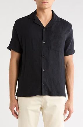 Joe's Gauze Camp Shirt in Black at Nordstrom Rack, Size Xx-Large
