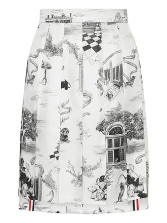 Thom Browne Toile geplooide mini-rok - Wit