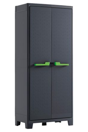 Keter Ger&auml;teschrank, Anthrazit, Grau, Gr&uuml;n, Kunststoff, 4 F&auml;cher, 80x182x44 cm, Freizeit & Co, Heimwerken, Werkstatteinrichtung, Werkzeugschr&auml;nke