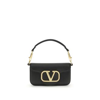 Valentino Garavani Black Calf Leather Bos Taurus Shoulder Womens Bag