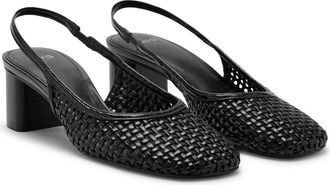 Mango Braided Slingback Pump in Black at Nordstrom, Size 6.5Us