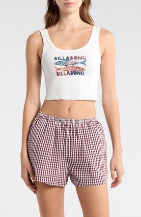 Billabong Salt of the Sea Crop Cotton Tank in Salt Crystal at Nordstrom, Size X-Small