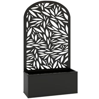 OUTSUNNY Jardinera con enrejado 61x23x113 cm negro