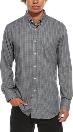 Brioni Plaid Button Up Dress Shirt