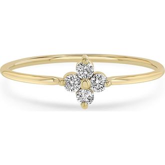 Zo&euml; Chicco Floral Diamond Ring in Yellow Gold at Nordstrom, Size 7