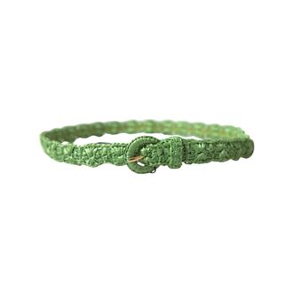 Dolce & Gabbana Viscose Geweven Skinny Taille Riem - Dames - Riemen - Groen - ONE Size - Accessoires