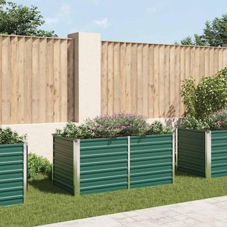 vidaXL Vidaxl - Jardinera Elevada De Acero Galvanizado Verde 160x80x77cm