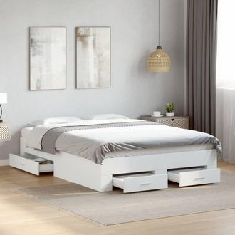 Berkfield Home Bed Frame with Drawers without Mattress White 120x190 cm Small Double