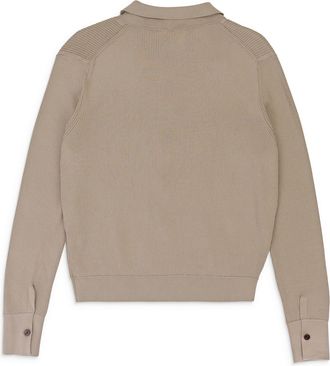 Eftychia RIB DEEP POLO SAND SWEATER