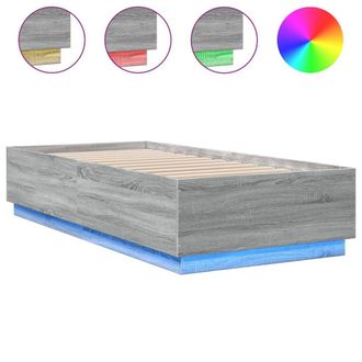 Berkfield Home Bed Frame with LED without Mattress Grey Sonoma 100x200 cm