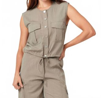 Habitual Sleeveless Utility Top In Vetiver