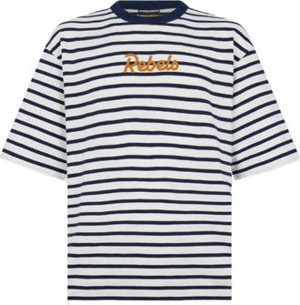 Dsquared2 White Cotton Striped T-Shirt