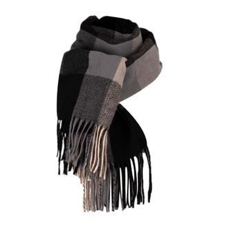Generic Women Scarfs Winter Warm Soft Tartan Scarves Long Check Tassel Shawl And Wraps Large Thick Stole Blanket Scarf Gifts for Ladies