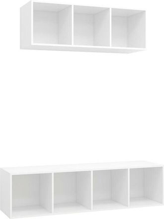 vidaXL Juego De Muebles De Sal&oacute;n 2 Piezas Madera De Ingenier&iacute;a Blanco Vidaxl