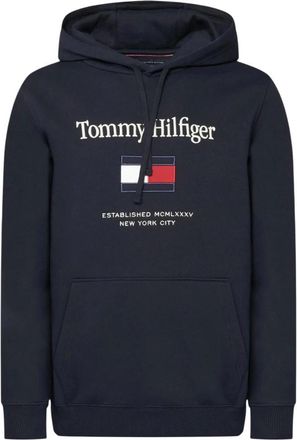 Tommy Hilfiger Hoodies & sweatvesten, Heren, Blauw, 2Xl, Katoen, Logo Embroidery Fleece Hoody