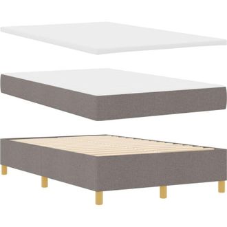 vidaXL Box Spring Bed with Mattress Taupe 120 x 200 cm Fabric vidaXL