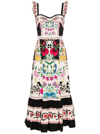 La DoubleJ Gingerbread floral maxi dress - Neutrals