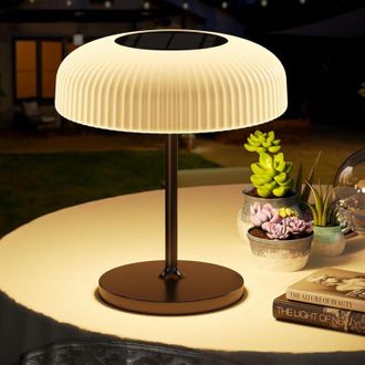 OEM L&aacute;mpara De Mesa Solar Led Ip44 Con Regulador T&aacute;ctil, Bater&iacute;a Integrada Y Cable Usb-c: Ideal Para Uso En Interiores Y Exteriores, Balcones Y Jardines