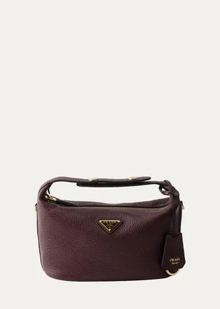 Prada Cherie Mini Grain Leather Top-Handle Bag