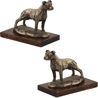 OEM American Staffordshire Terrier, Amstaff, Amstaf Ii: Estatuilla De Perro, Figura Sobre Base Blanca, Trofeo Para Exposici&oacute;n Canina De Art-dog