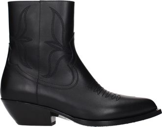 Celine Black Leather Ankle Womens Boots