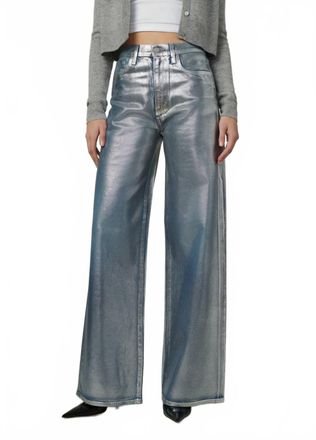 Joe's Mia High Rise Wide Leg Jeans In Silver Foiled Indigo