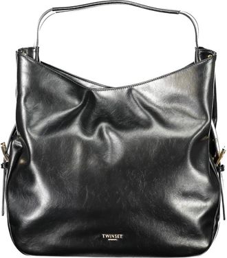 Twinset Hobo Tas met Gespen - Dames - Schoudertassen - Zwart - ONE Size - Leer - Tassen
