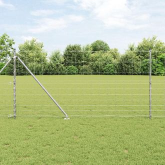 Berkfield Home Field Fence 1.2x50 m Galvanised Steel in Silver