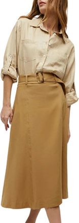 Veronica Beard Arwen Skirt In Desert Khaki
