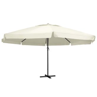 vidaXL Vidaxl - Sombrilla De Jard&iacute;n Con Palo De Aluminio Blanco Arena 600 Cm
