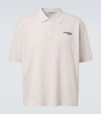 Acne Studios Distressed logo cotton polo shirt