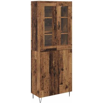 vidaXL Aparador Alto Madera Envejecida 69,5 X 34 X 180 Cm Vidaxl