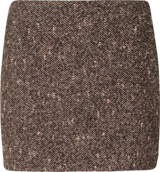 Ermanno Scervino Dark Brown Sangallo Lace Ruffle Mini Skirt