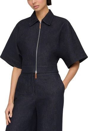 Lafayette 148 New York Zip Front Cropped Jacket
