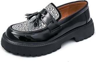 Mocassins Plats En Cuir Pour Homme - Chaussures Habillées Décontractées, Semelle Caoutchouc, Enfiler Facilement, Confortables Pour Bureau, Voyage
