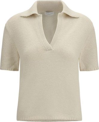Gabriela Hearst Beige Cashmere Polo Womens Shirt