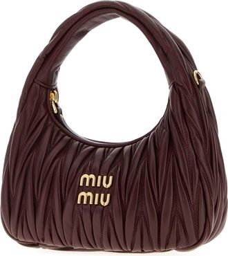 Miu Miu Quilted Nappa Leather Shoulder Bag - Burgundy