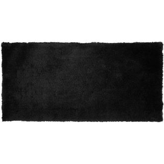 Beliani Beliani - Alfombra negra 80 x 150 cm poliéster hecho a mano pelo largo Evren