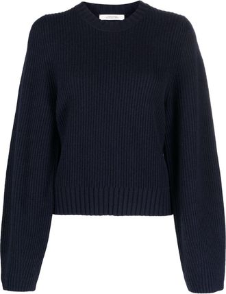 Dorothee Schumacher ribbed-knit sweatshirt - women - Cashmere/Merino/Merino - 2 - Blue